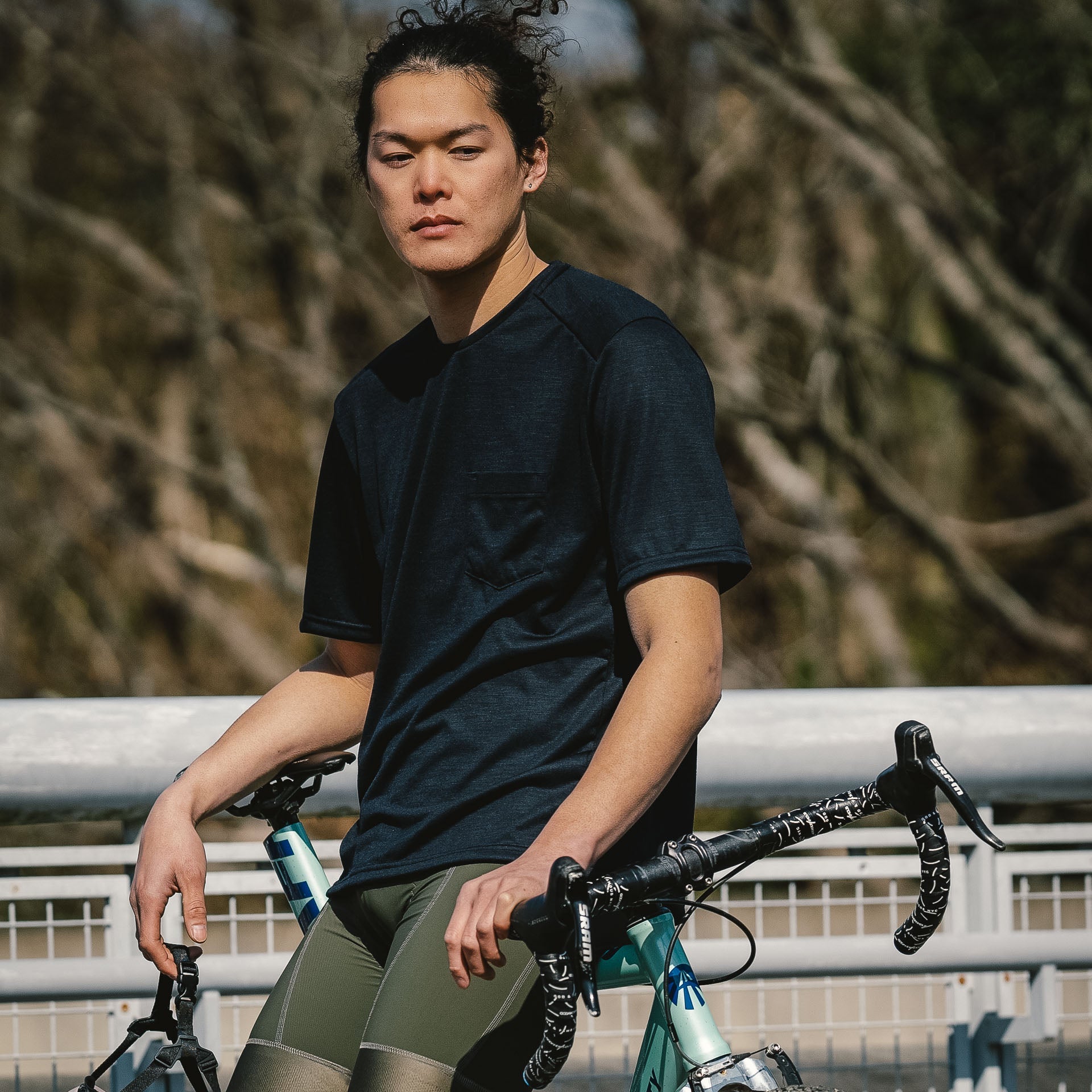 Aside Merino pocket crew - Nephrite Green