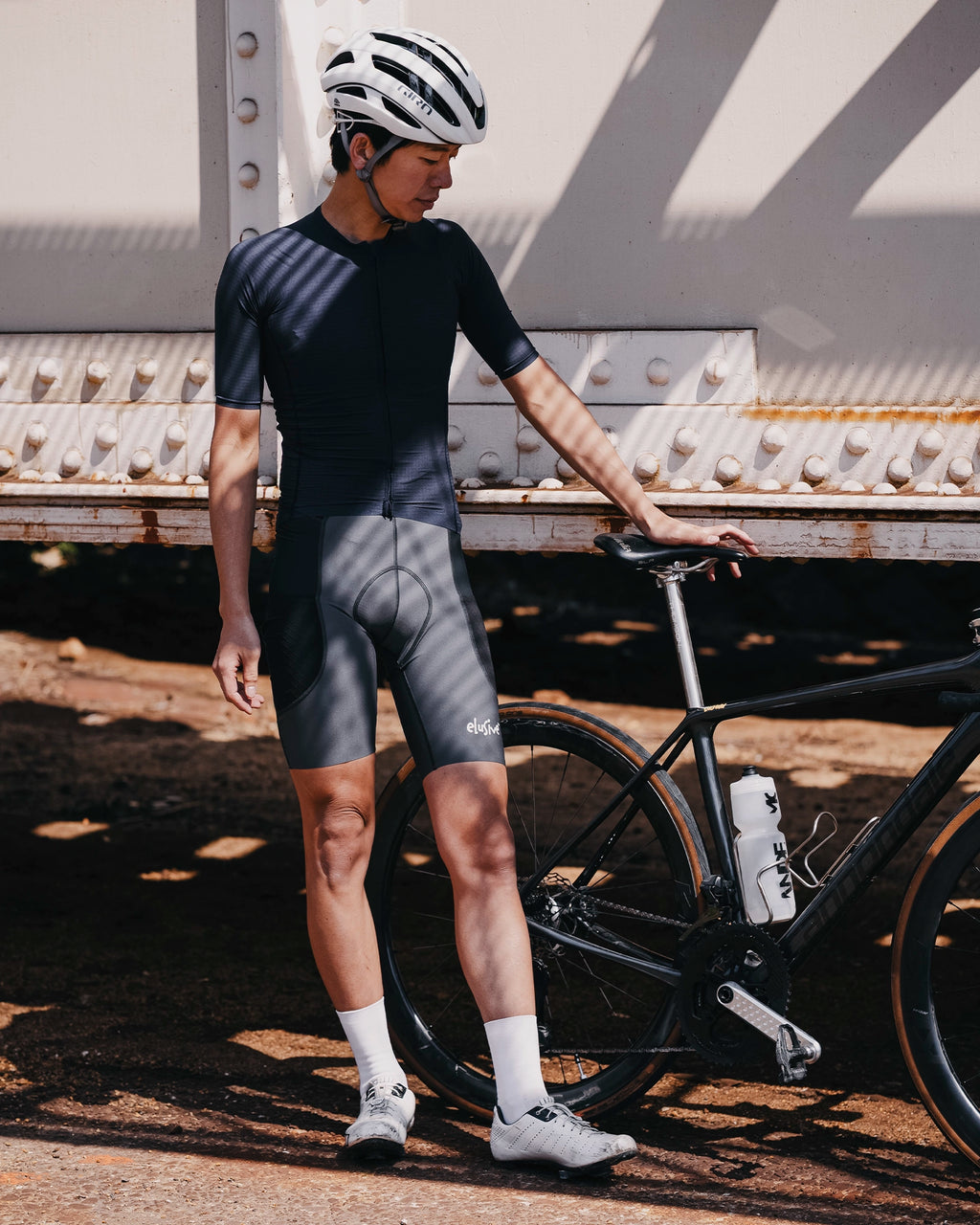 DIVISION ONE Cargo Bib Shorts - Mix Gray