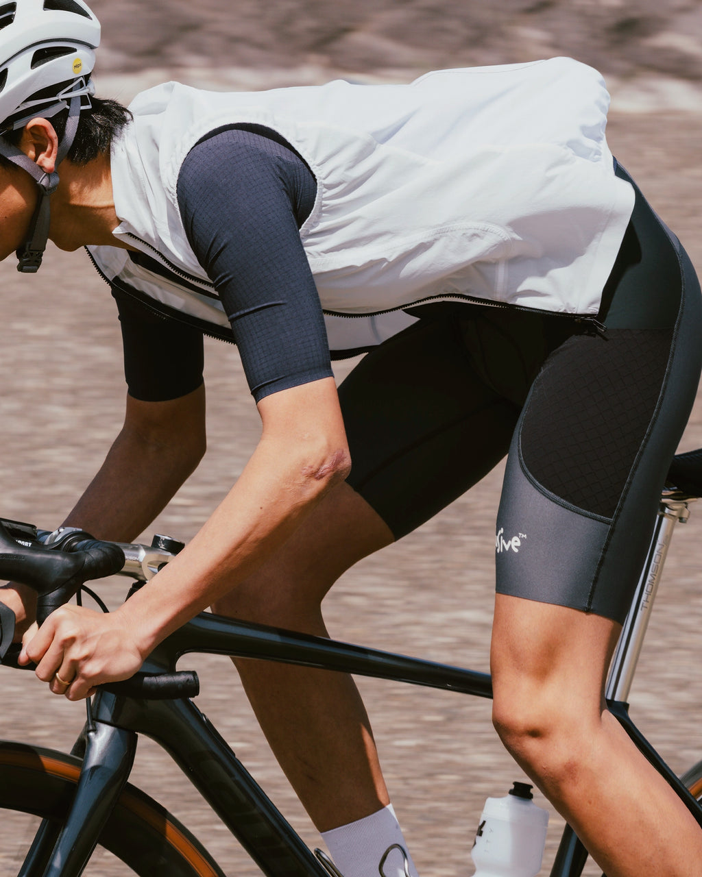 DIVISION ONE Cargo Bib Shorts - Mix Gray