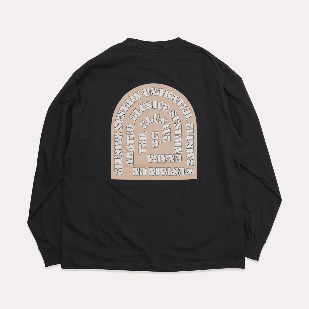 Swirl Print L/S Tee - Charcoal Gray