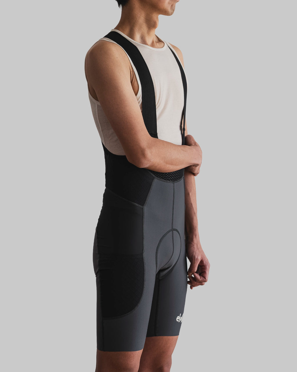 DIVISION ONE Cargo Bib Shorts - Mix Gray