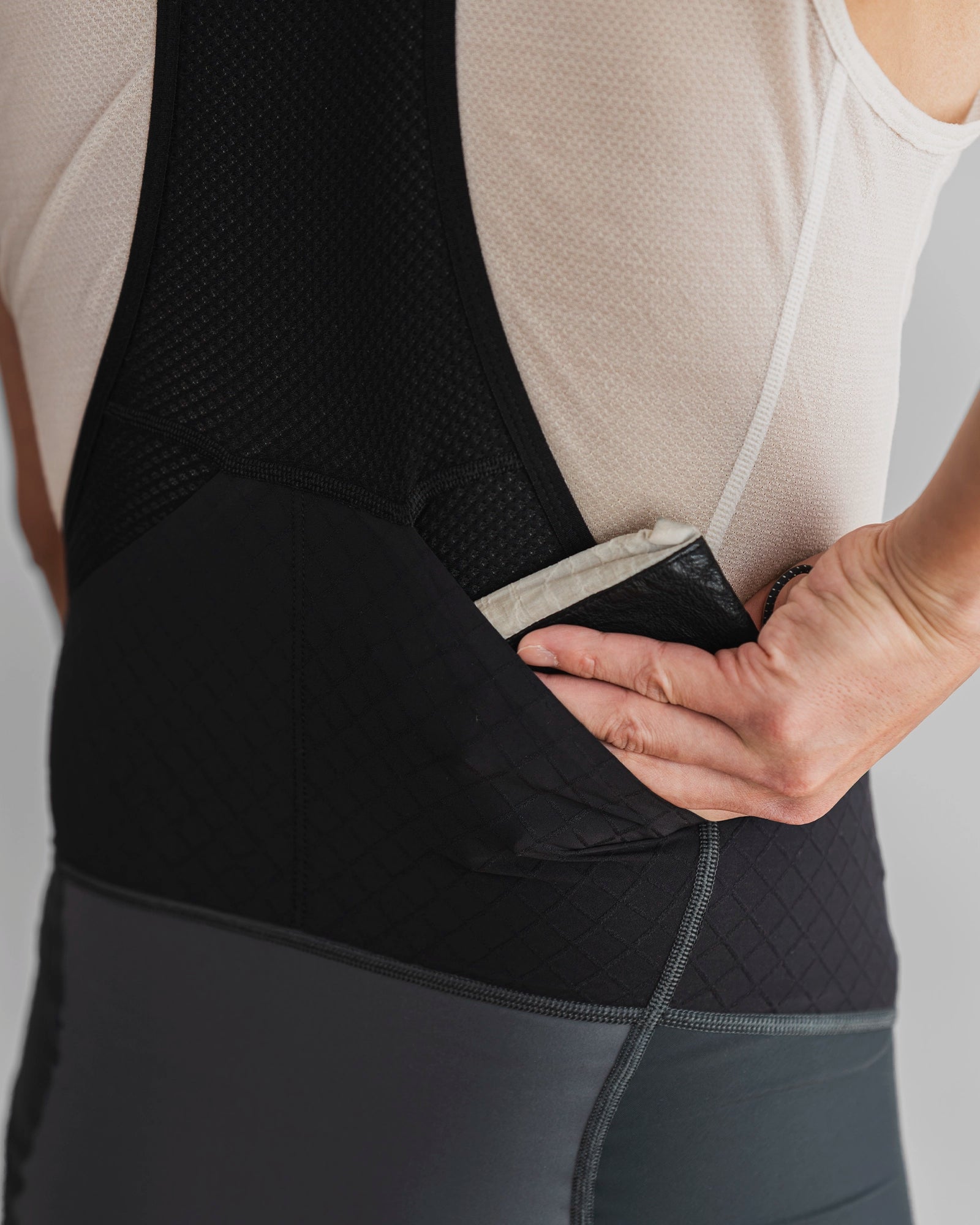 DIVISION ONE Cargo Bib Shorts - Mix gray