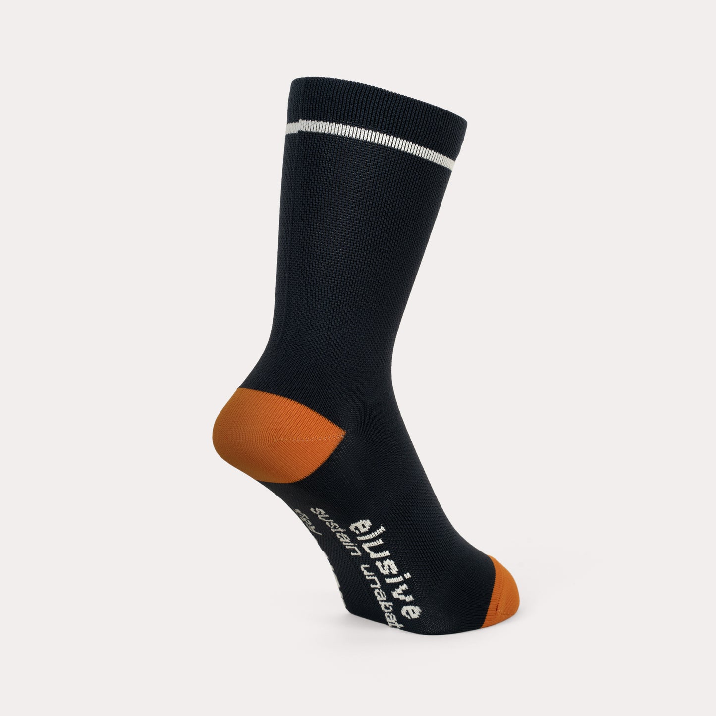 Line Regular socks - D.Navy/Orange
