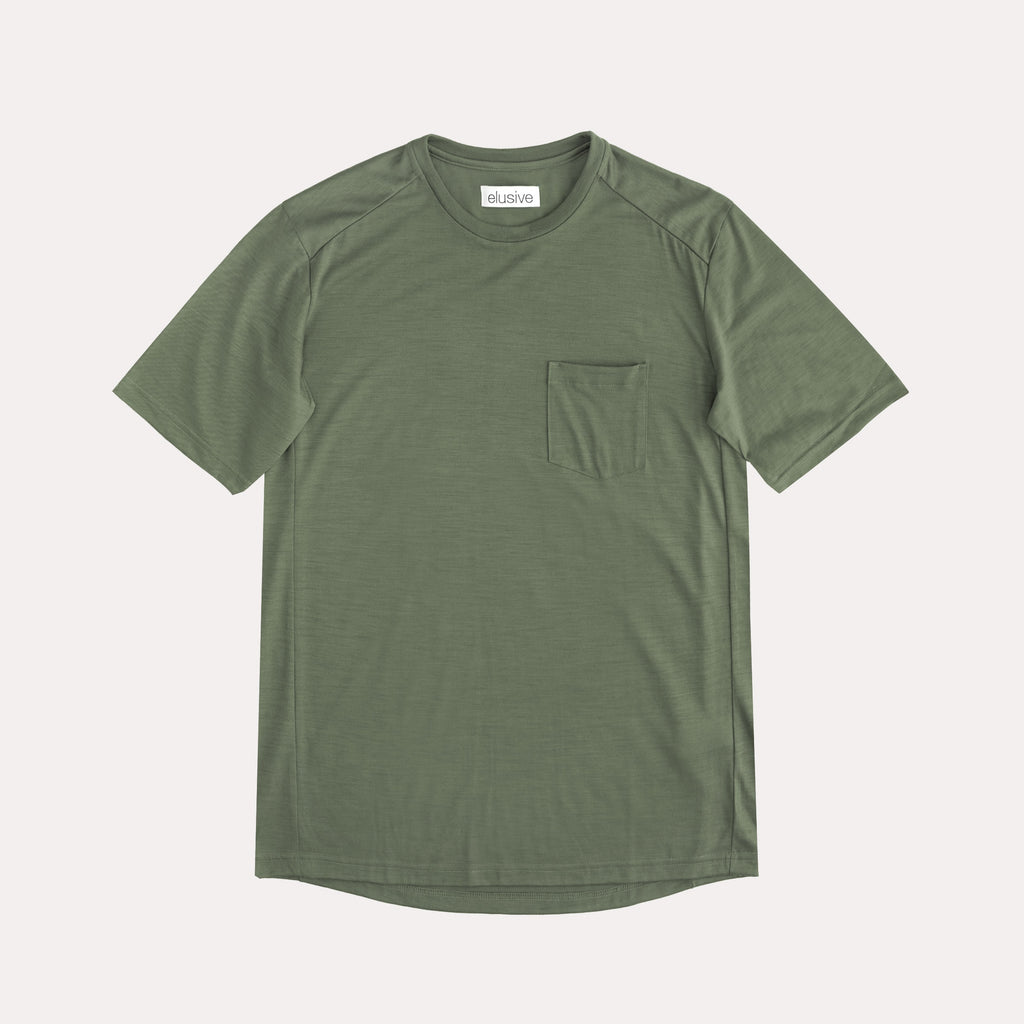 Aside Merino pocket crew - Nephrite Green