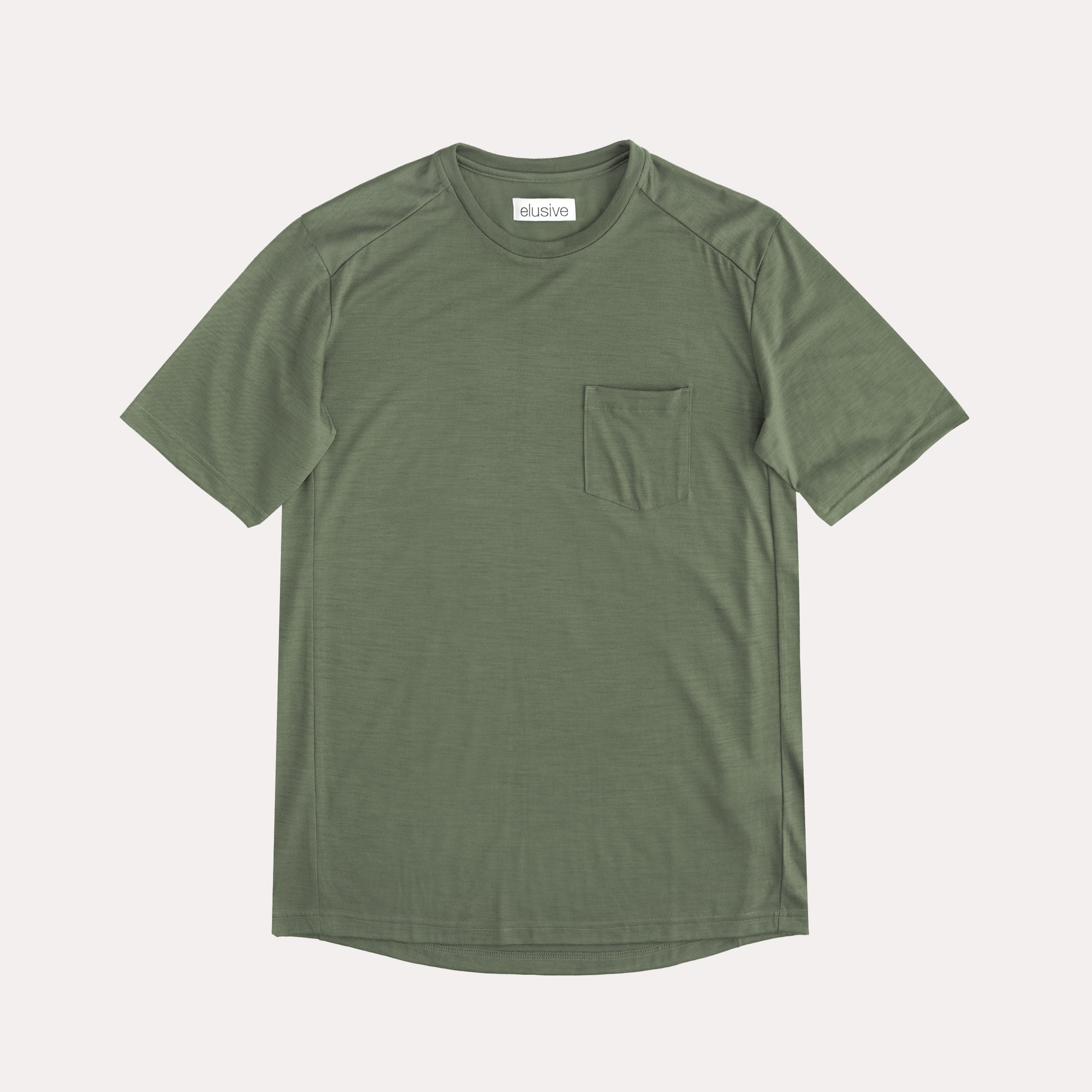 Aside Merino pocket crew - Nephrite Green